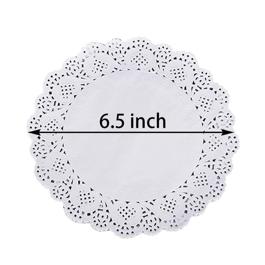 CC Wonderland 6 Inch Round White Lace Paper Doilies 100 PCS