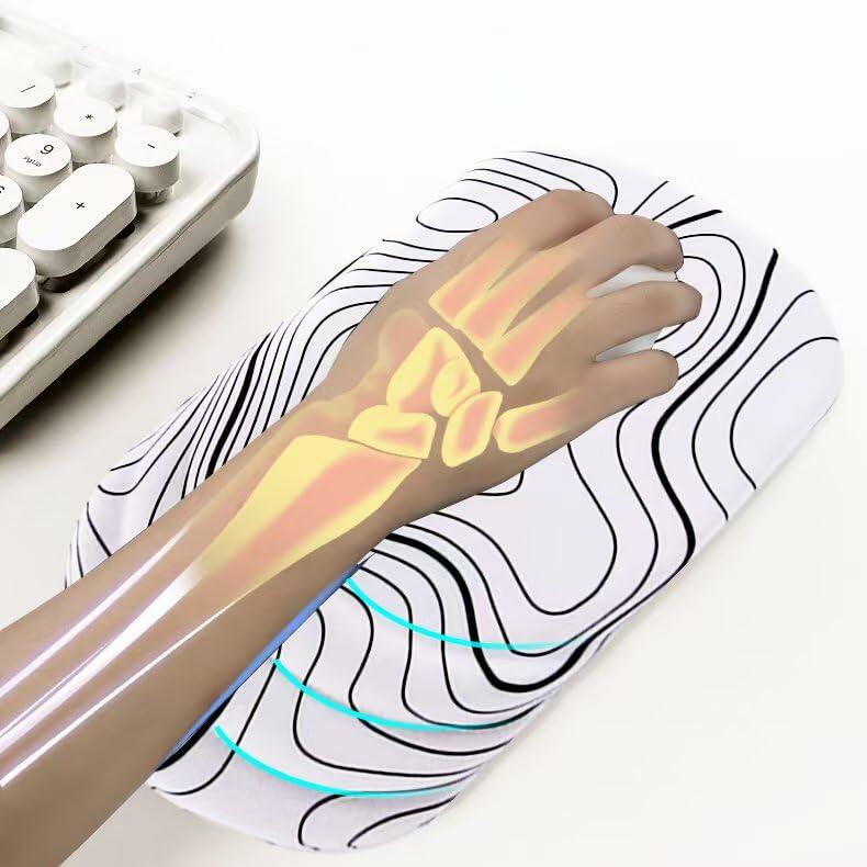 Viorichve Ergonomic Mouse Pad with Wrist Rest Support Non-Slip PU Base Black