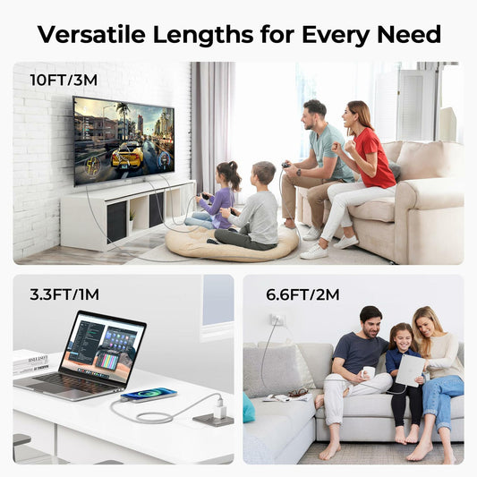 Basesailor USB to USB-C Charger Cable 6.6FT 2Pack Silver for iPhone 17 16 Pro