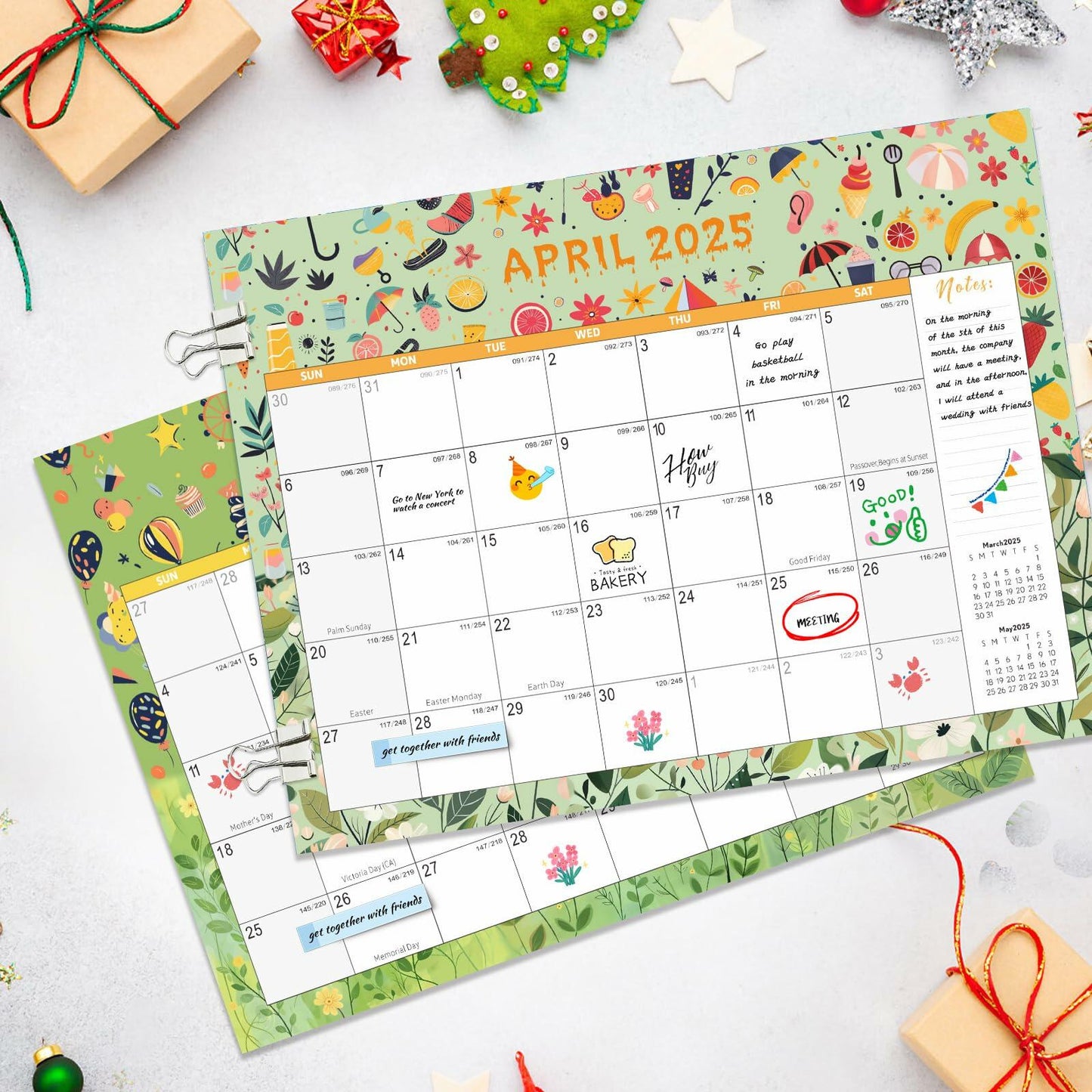 Gannyfer Large Desk Calendar 2025-2026 22x17 Planner with To-Do List Snow