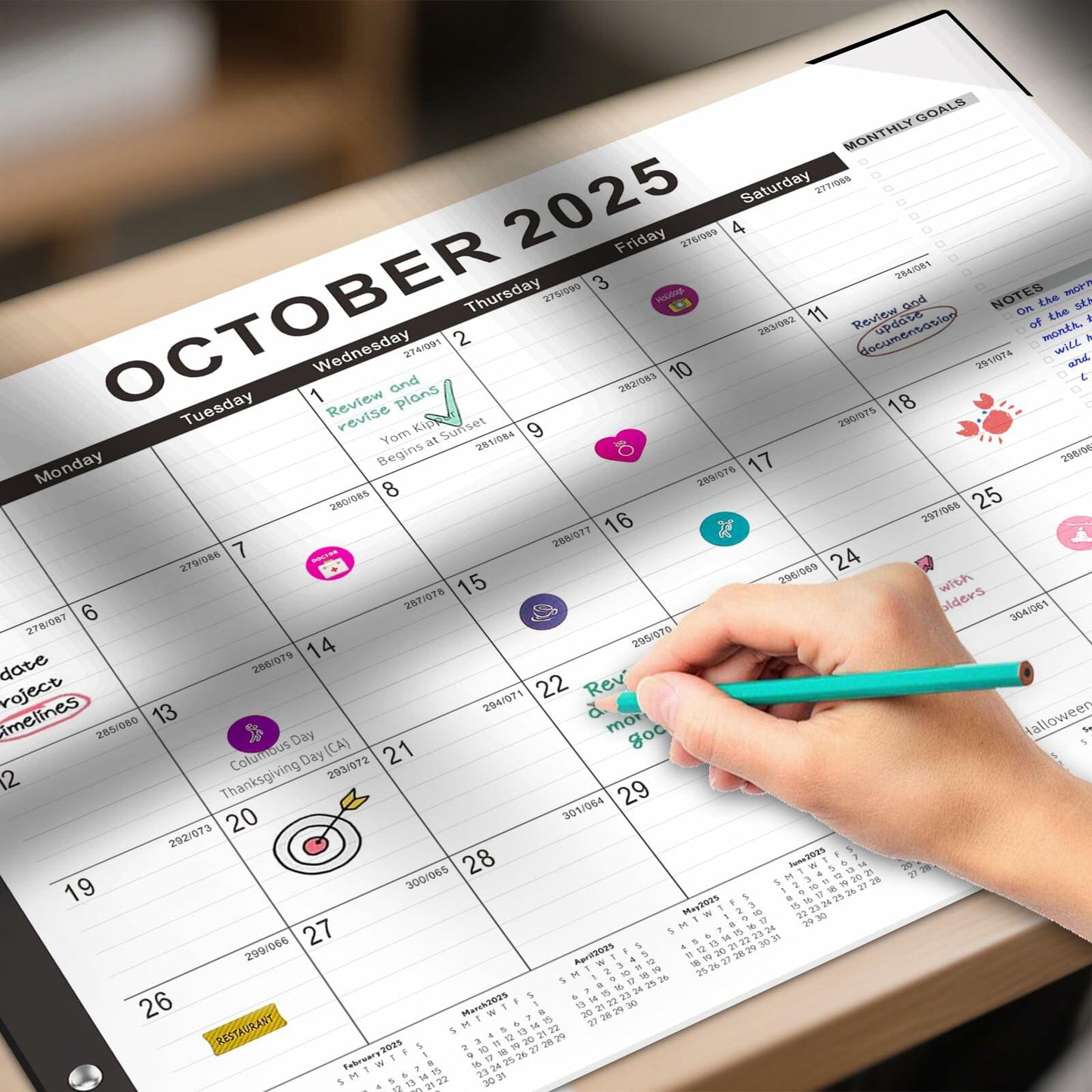 Gannyfer 2026 Desk Calendar 22x17 Large Monthly Planner with To-Do List