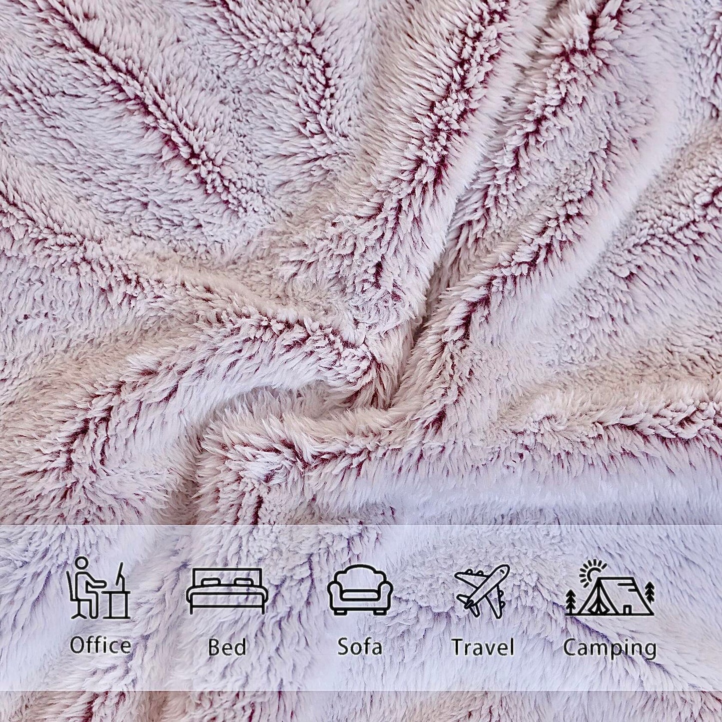 longmaya Plush Cozy Fleece Throw Blanket Brown 60x80 Soft Lightweight