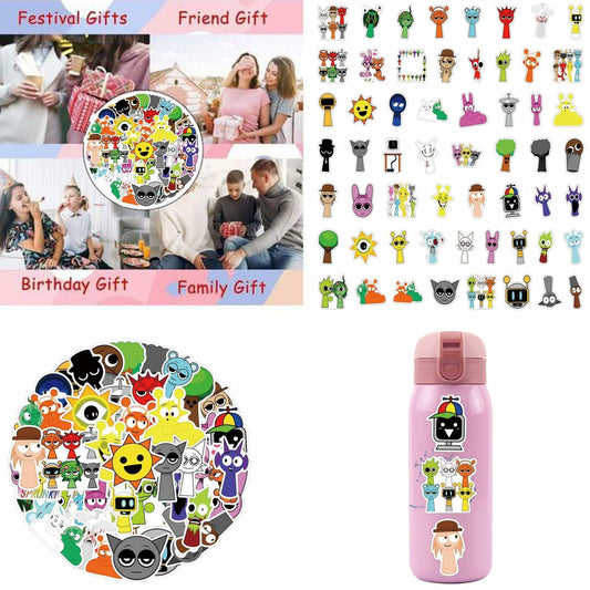 Generic Nsincredibox Sprunki Cartoon Animal Vinyl Stickers 57pcs for Kids