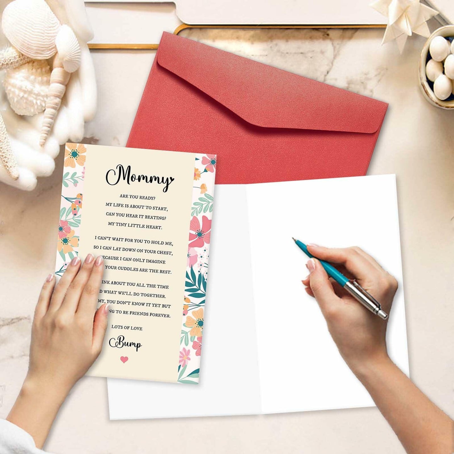 hvdler Poem Mother's Day Card for New Mom First Mother's Day Card White