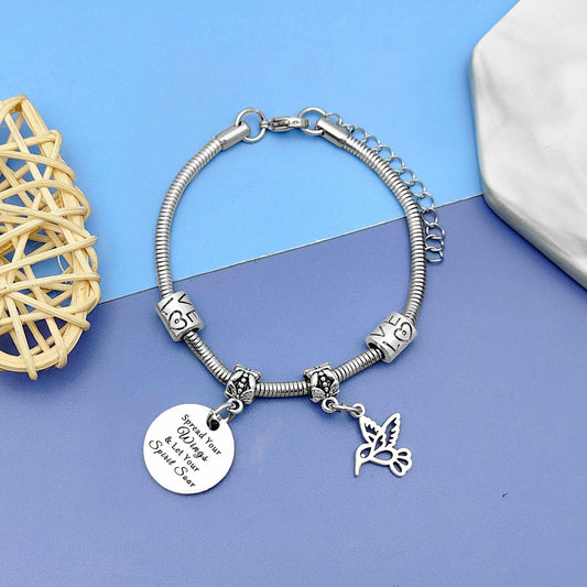 DlaeKua Silver Bracelet Hummingbird Jewelry Christmas Gift Women