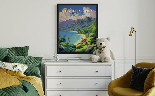 HomeArtPrint Virgin Islands National Park Retro Poster 8x10 Unframed