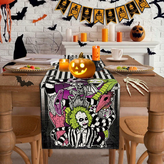 Halloween Table Runner Black Seasonal Party Decor 13x72 Inch