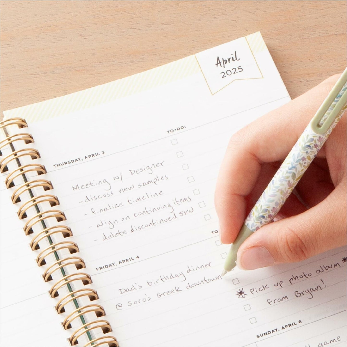 Blue Sky Day Designer Coming Up Roses Planner 2025 5x8 Safety Wirebound