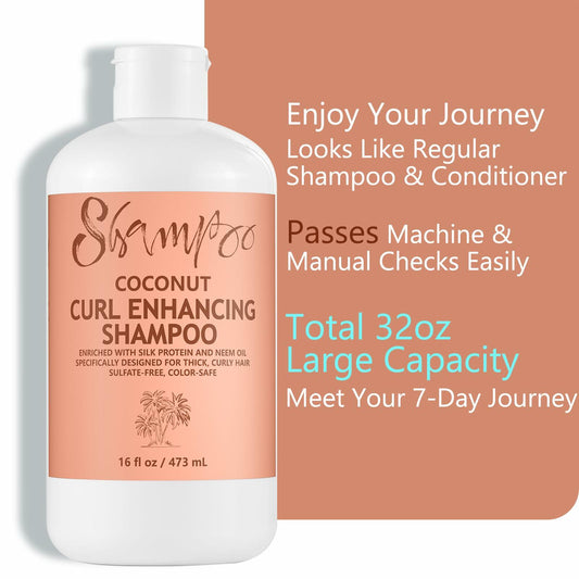 SpareCruise Leak-Proof Empty Shampoo Bottles Pink 32ml 2 Pcs Reusable Funnels