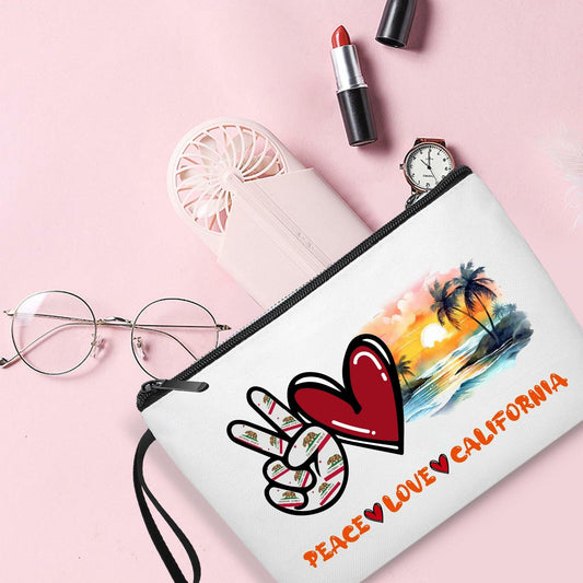 Gostop Texas State Cosmetic Bag Peace Love Texas Makeup Zipper Pouch