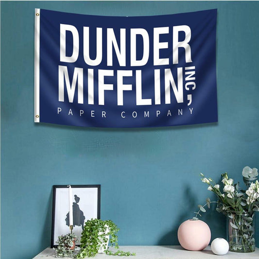 ENMOON Dunder Mifflin Paper Company Flag 3x5ft Blue Brass Grommets