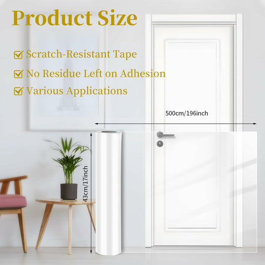 SENONAPO Cat Scratch Furniture Protector 196x17in Clear Self-Adhesive Tape