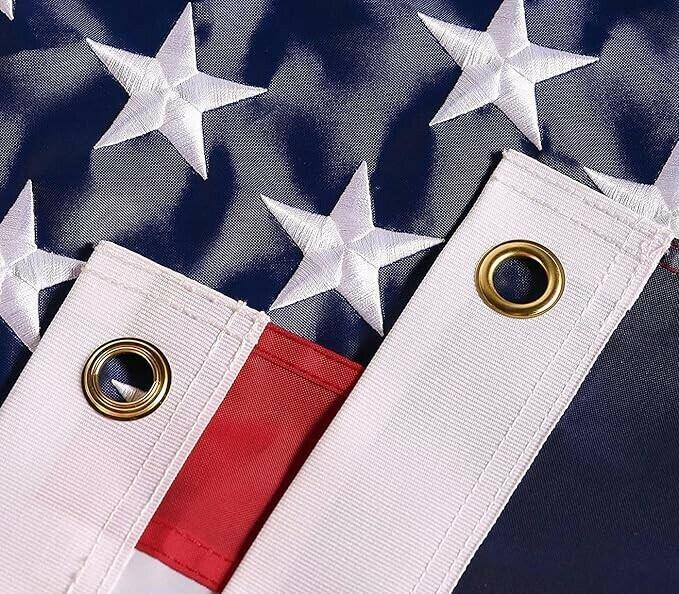 Outdoor American Flag 3x5ft Embroidered Stars Brass Grommets USA