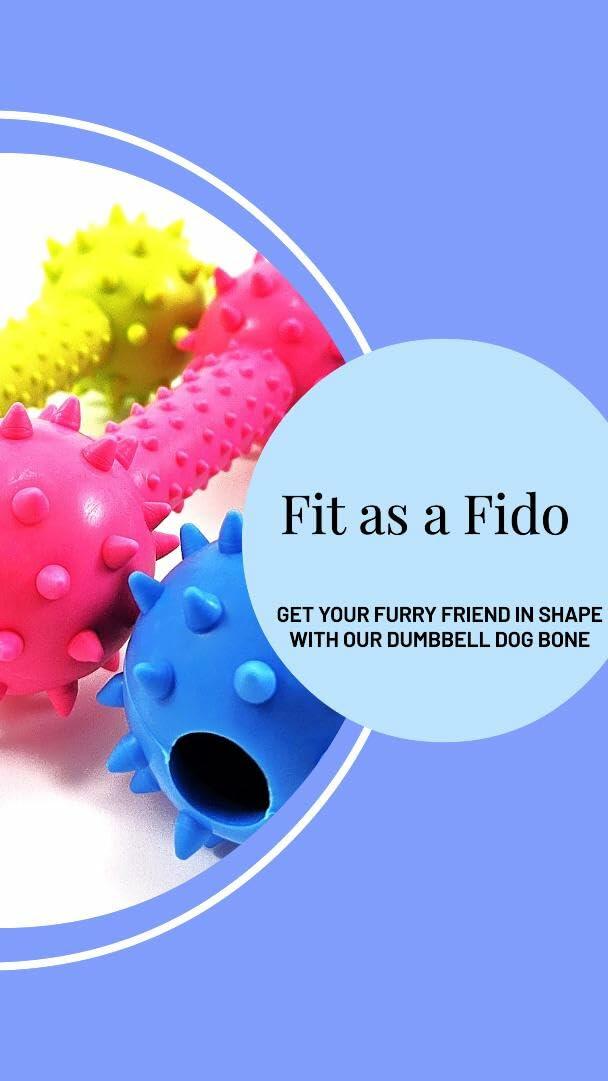 Generic Dog Chew Toy Dumbbell Durable Natural Rubber Lime Green