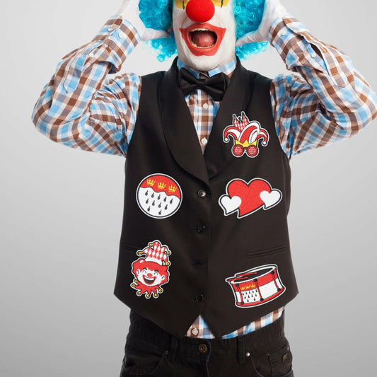 HEYTRCO 9PCS Clown Costume Iron-On Patches Set Red Mardi Gras