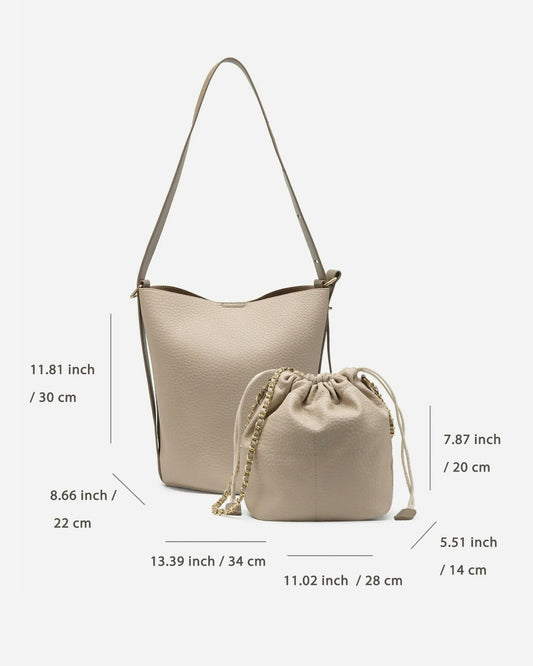 Women's Top Handle Satchel Handbag Elegant Tote Purse Detachable Strap Apricot