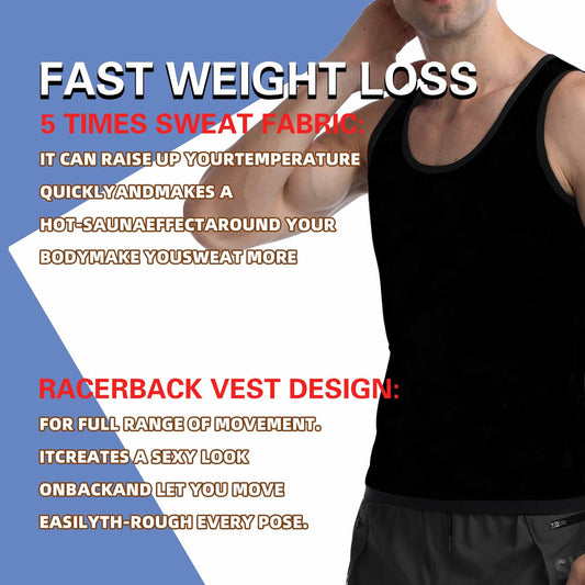 YEESHIN Sauna Sweat Vest for Men Compression Workout Tank Top SM