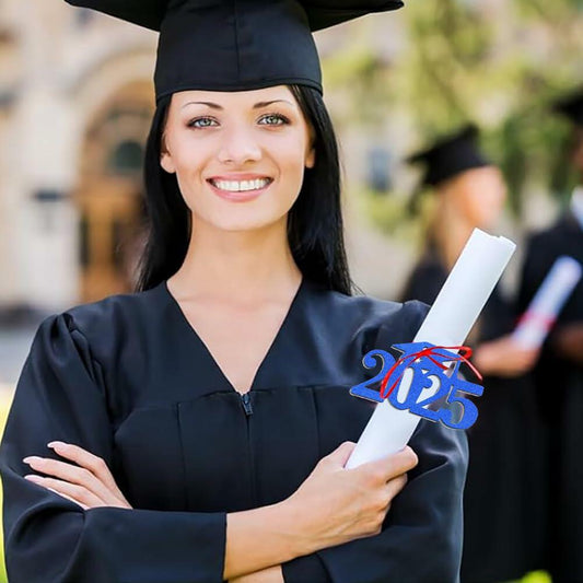 30pcs 2025 Graduation Cutouts Tags Glitter Gold Black Table Decorations