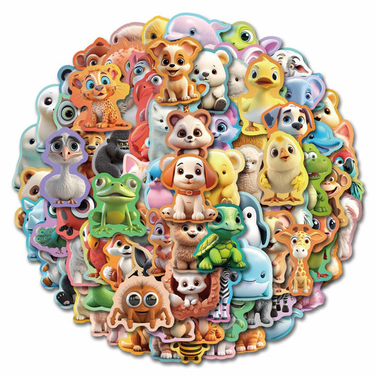 100pcs Kawaii Animal Stickers Cute Vinyl Waterproof for Laptop Water Bottle