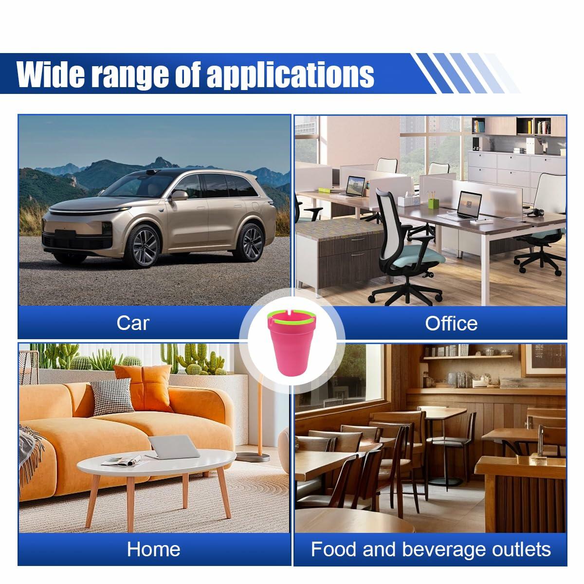 SKERJOVL 5PCS Car Glow in Dark Ashtray with Lid Portable Black