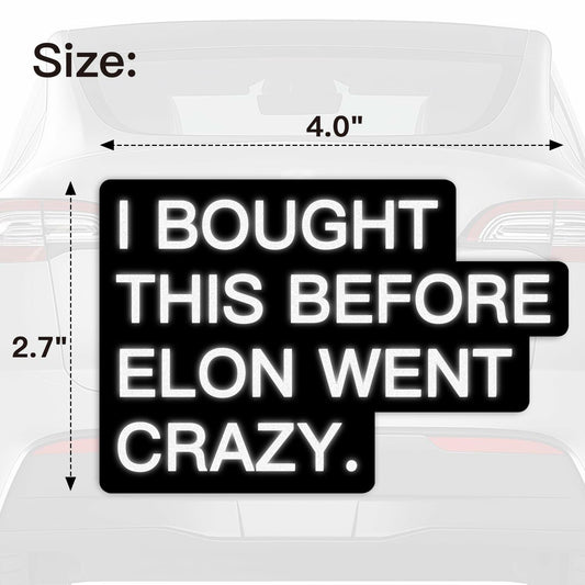 Tesla Bumper Sticker Anti Elon Musk 2 Pack 4x2.7in Black Reflective Vinyl