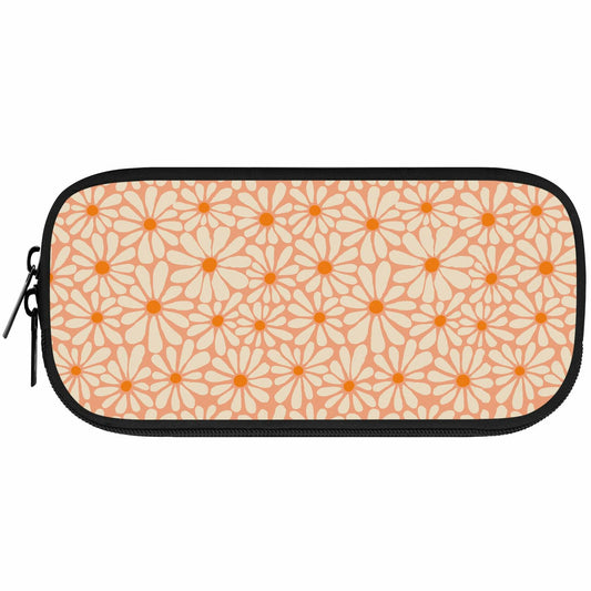 VOL&BASS Orange Flower Large Pencil Case Big Capacity Back To School