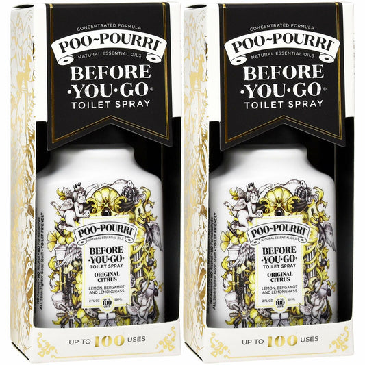 Poo-Pourri Bathroom Spray Lavender Vanilla Citrus 2oz 2 Pack Yellow