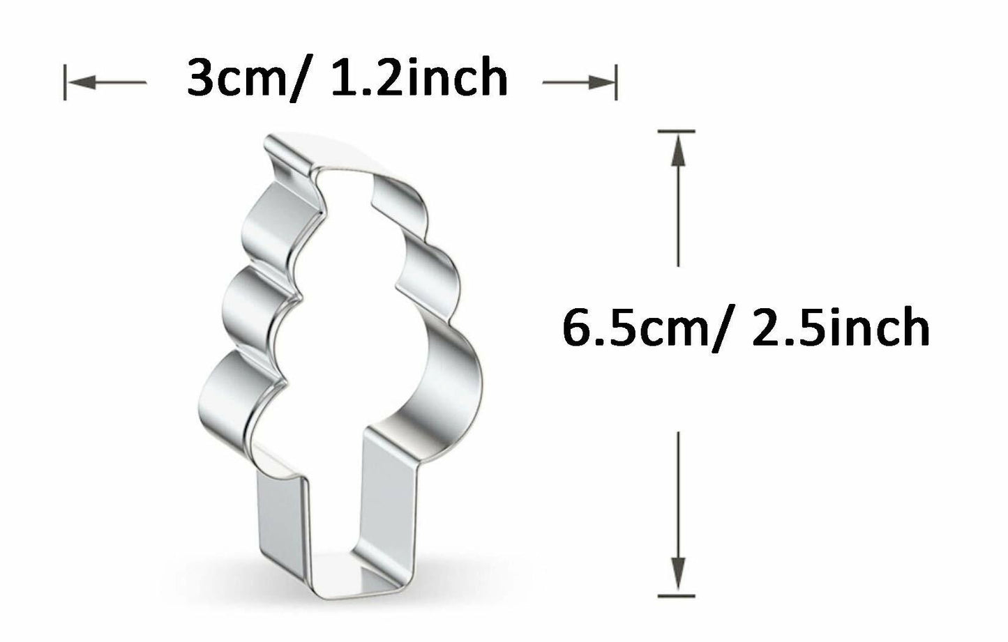 WJSYSHOP Mini Ice Cream Cookie Cutter Stainless Steel Silver