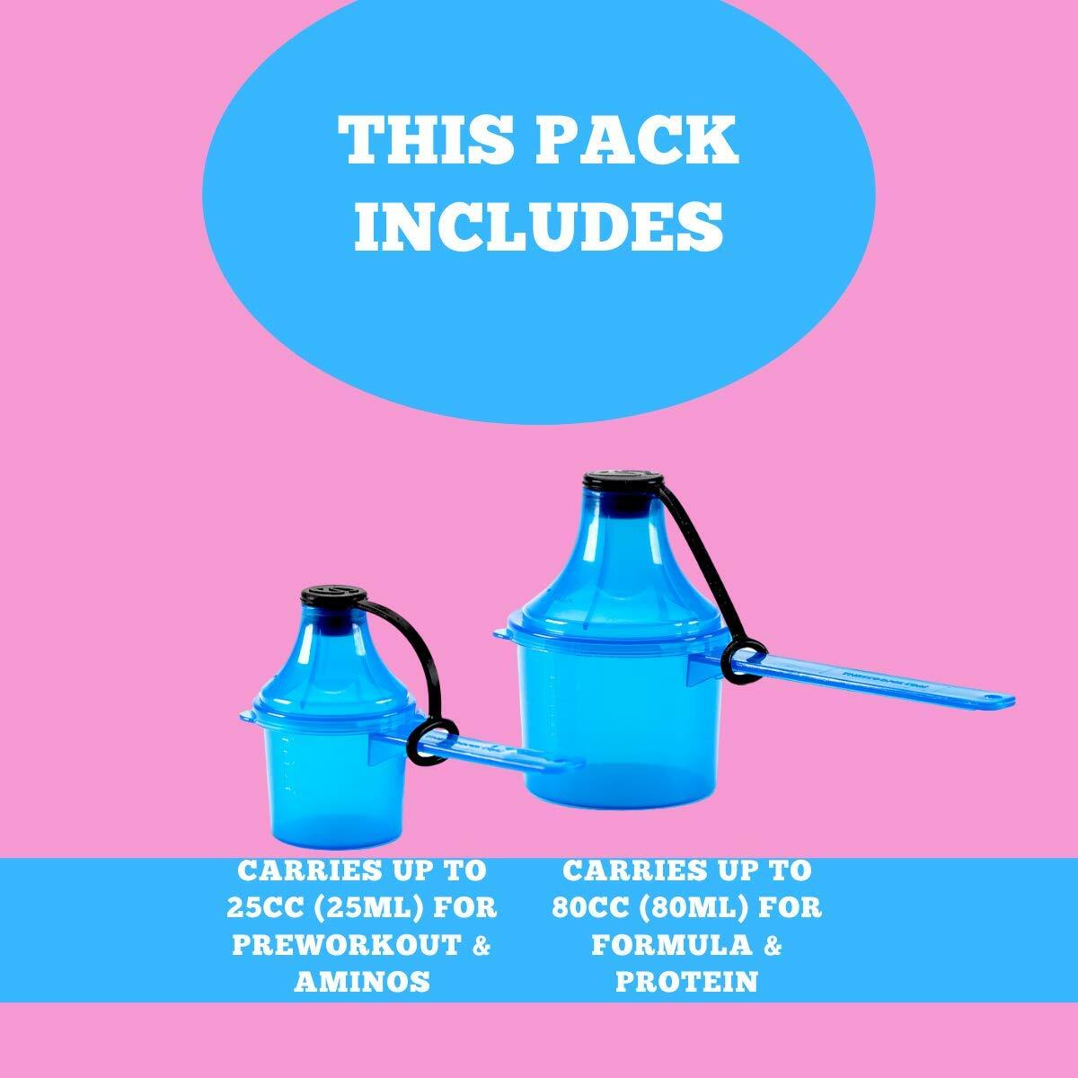 The Scoopie Supplement Container & Funnel System 2 Pack Orange 25cc 80cc