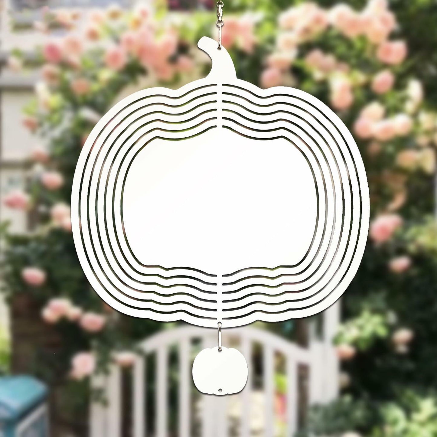 GALAXY WIND SPINNER 10" 3D Stainless Steel Round Pumpkin Garden Decor 25cm