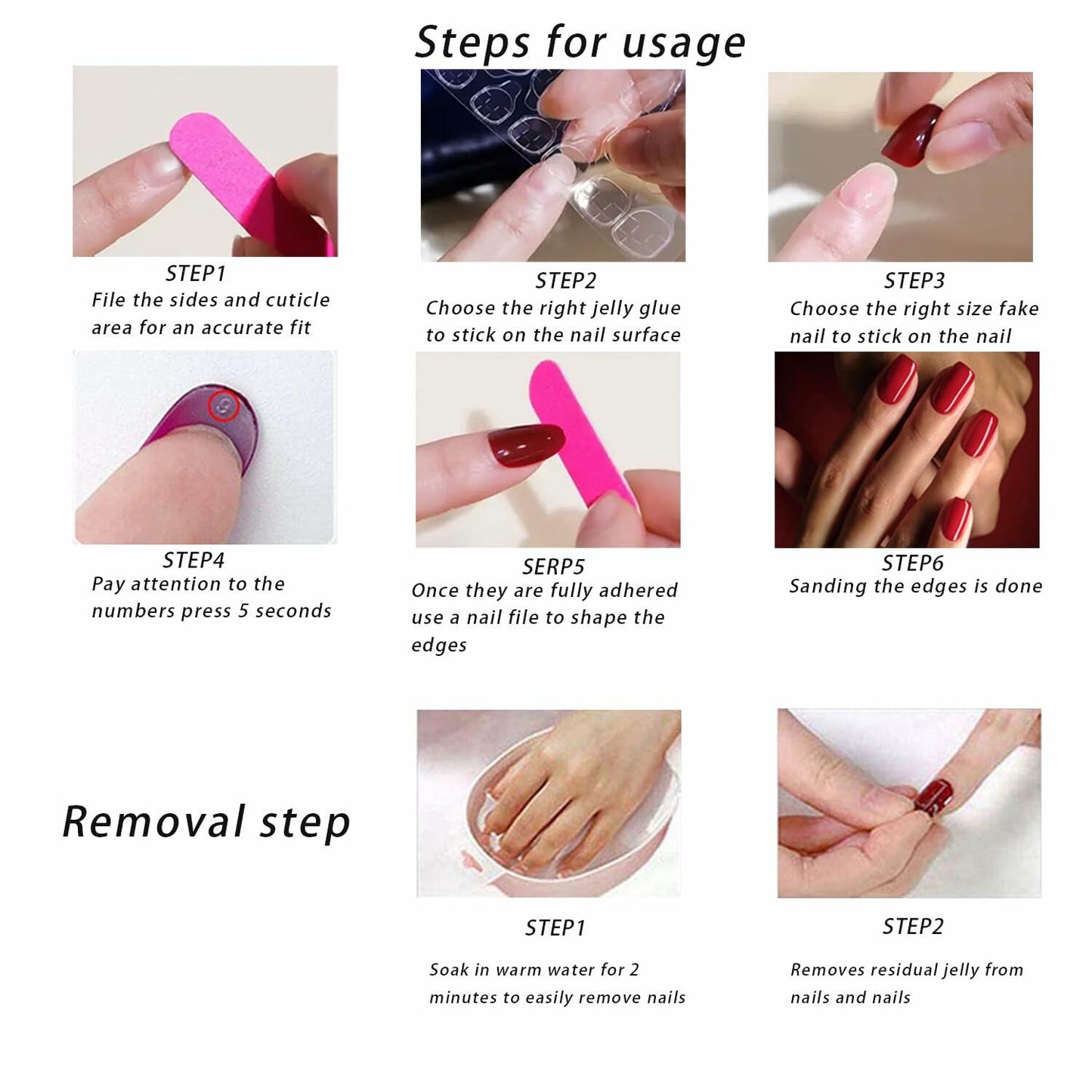 Independence Day Press On Nails Short Square USA Flag Patriotic Design