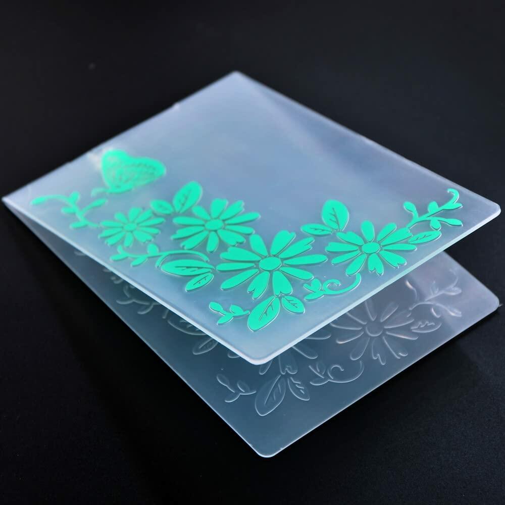 DDOUJOY Plastic Embossing Folders Flowers Leaves Butterfly Rose 7pcs