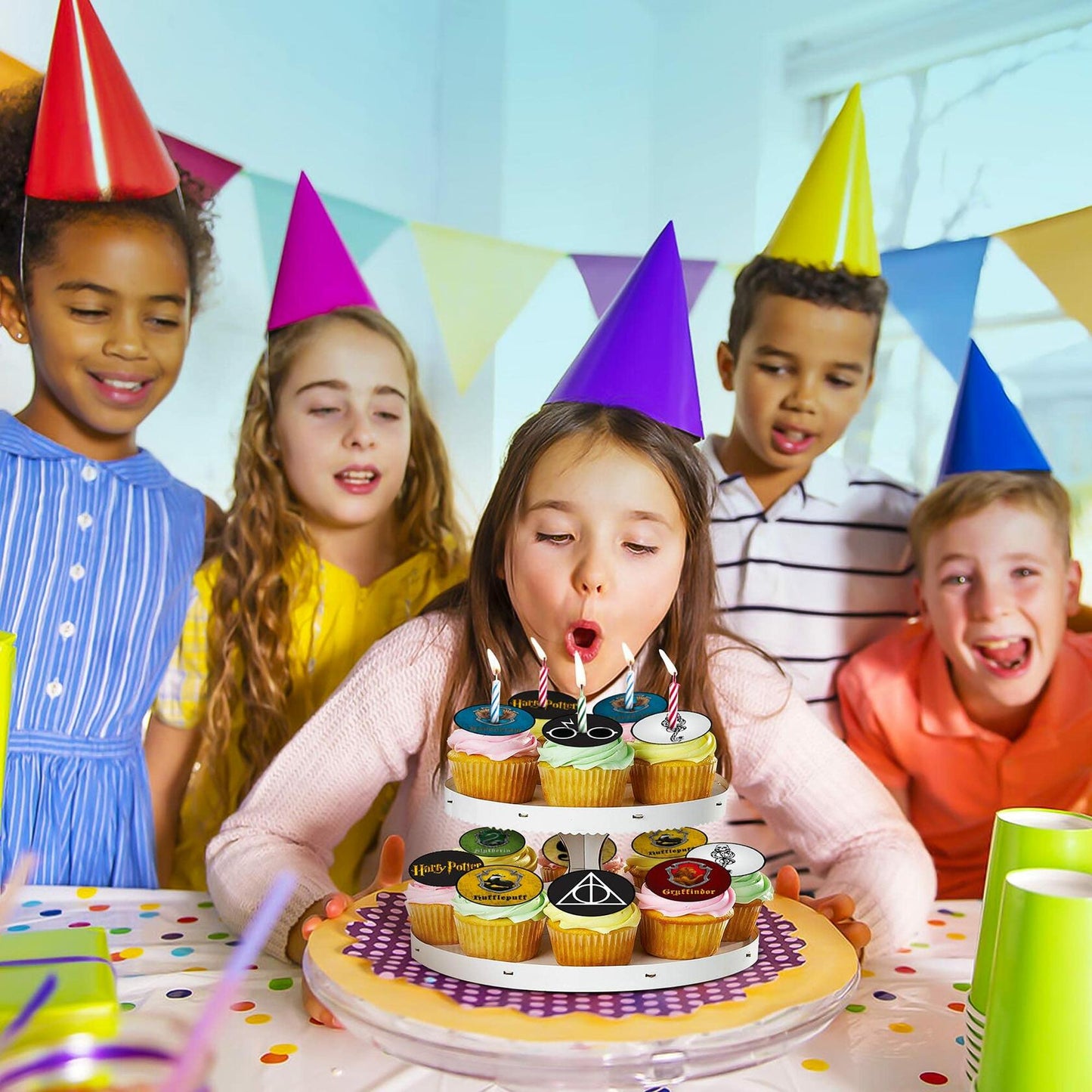 HAPPY CHOICES Edible Cupcake Toppers Wizarding World 30 Count Paper