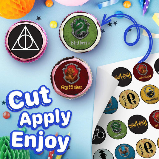 HAPPY CHOICES Edible Cupcake Toppers Wizarding World 30 Count Paper