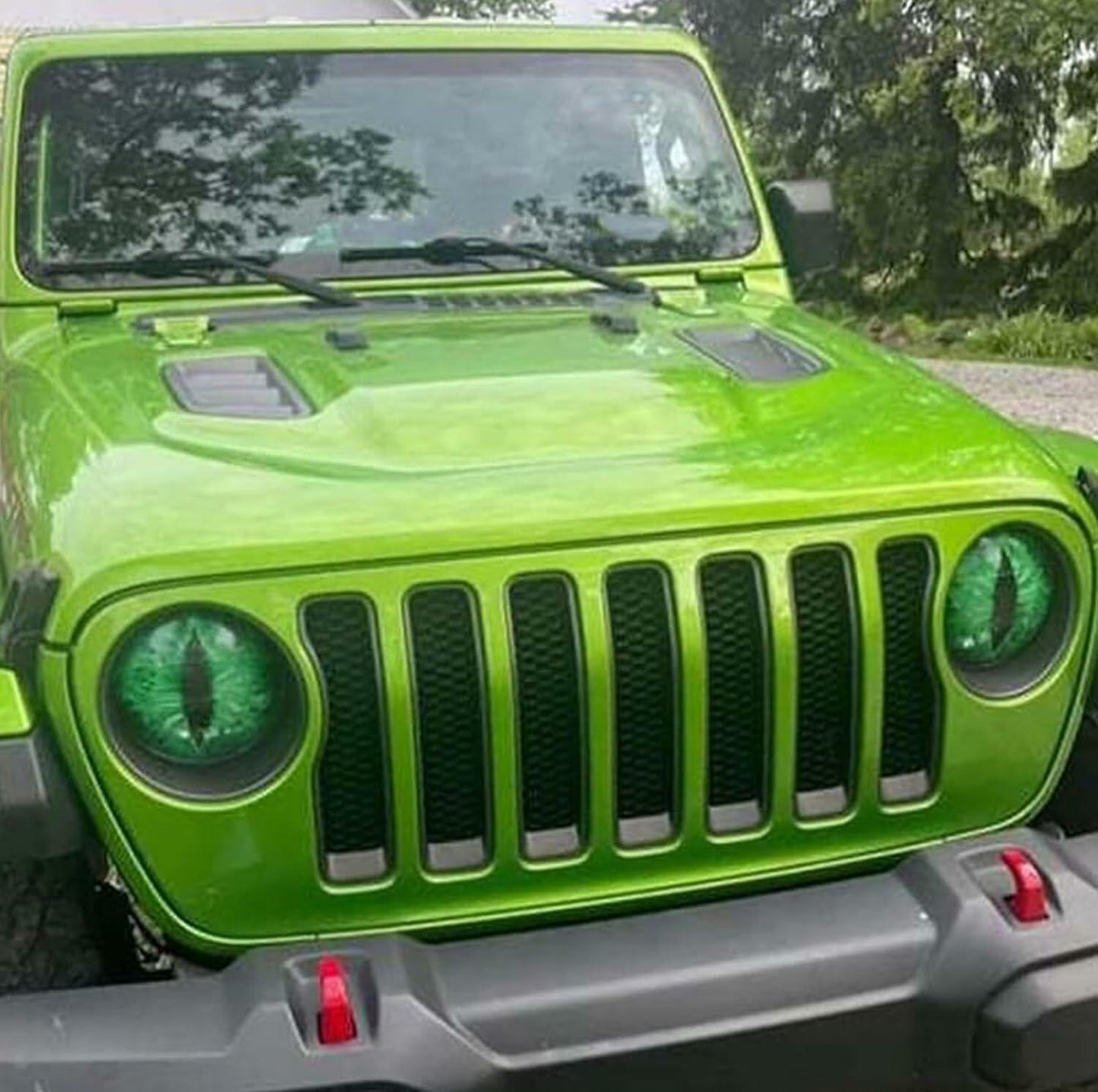 Generic Beast Eyes Headlight Decals 3D Stereo Round Red