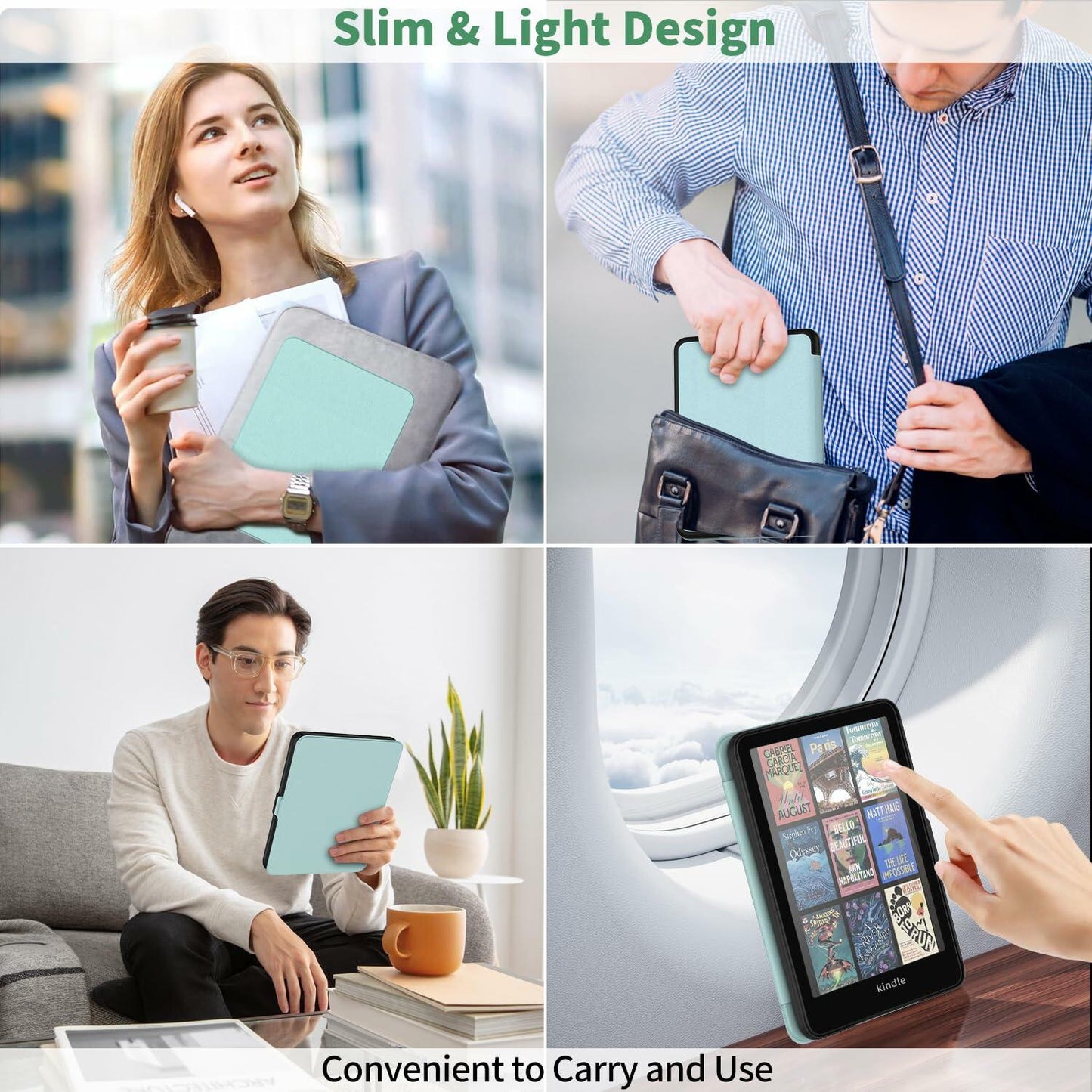 DICEKOO Case for 7" Kindle Paperwhite 12th Gen & Colorsoft 1st Gen Agave Green