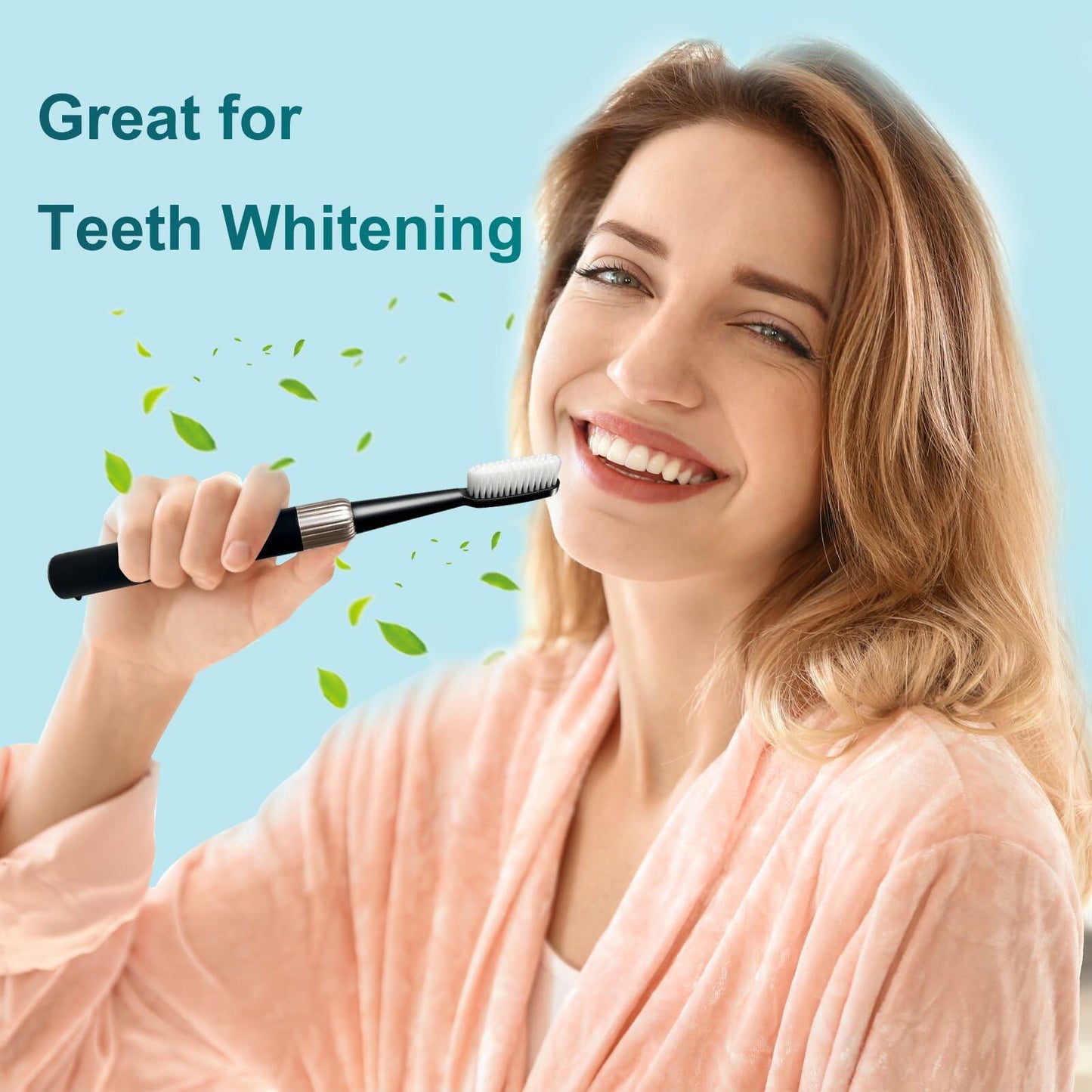 Magentak Sonic Electric Toothbrush for Adults Black with 2 Replacement Heads