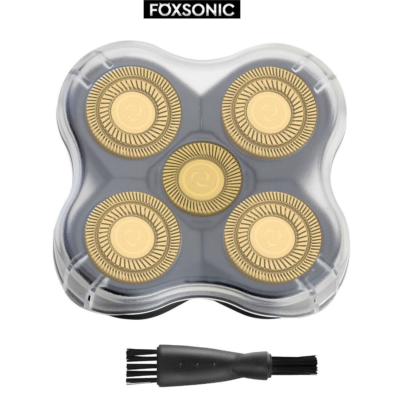 FOXSONIC Upgraded 5-Blade Replacement Heads Electric Razor Shaver 5 Gold