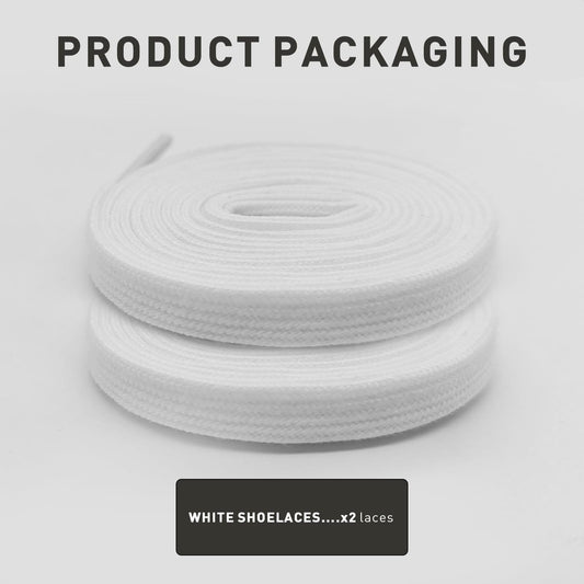 UamGlsob 8mm Double Layer Cotton Shoelaces for Puma Sneakers White 47" (120 cm)
