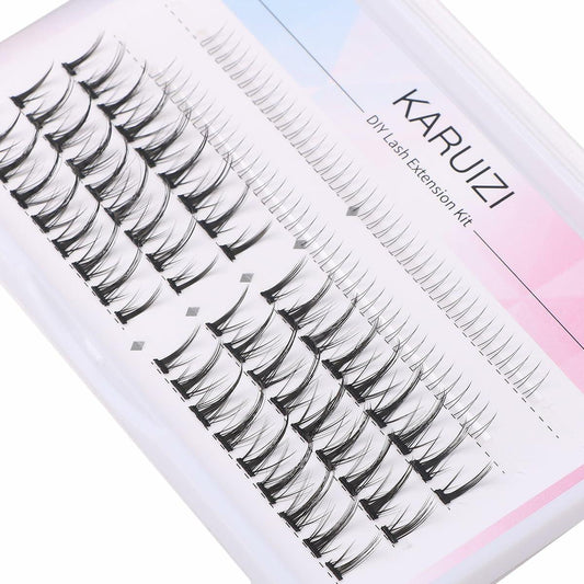 HAOLINS DIY Lash Extension Kit 54pcs C Curl 9-12mm Natural Volume Black