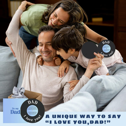 Pawzity Fathers Day Card Vintage 5.3x5.3in Single Red Envelope Dad