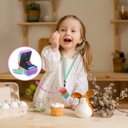 Taladad Silicone Cover Case for Bitzee Digital Pet Toy with Lanyard Colorful