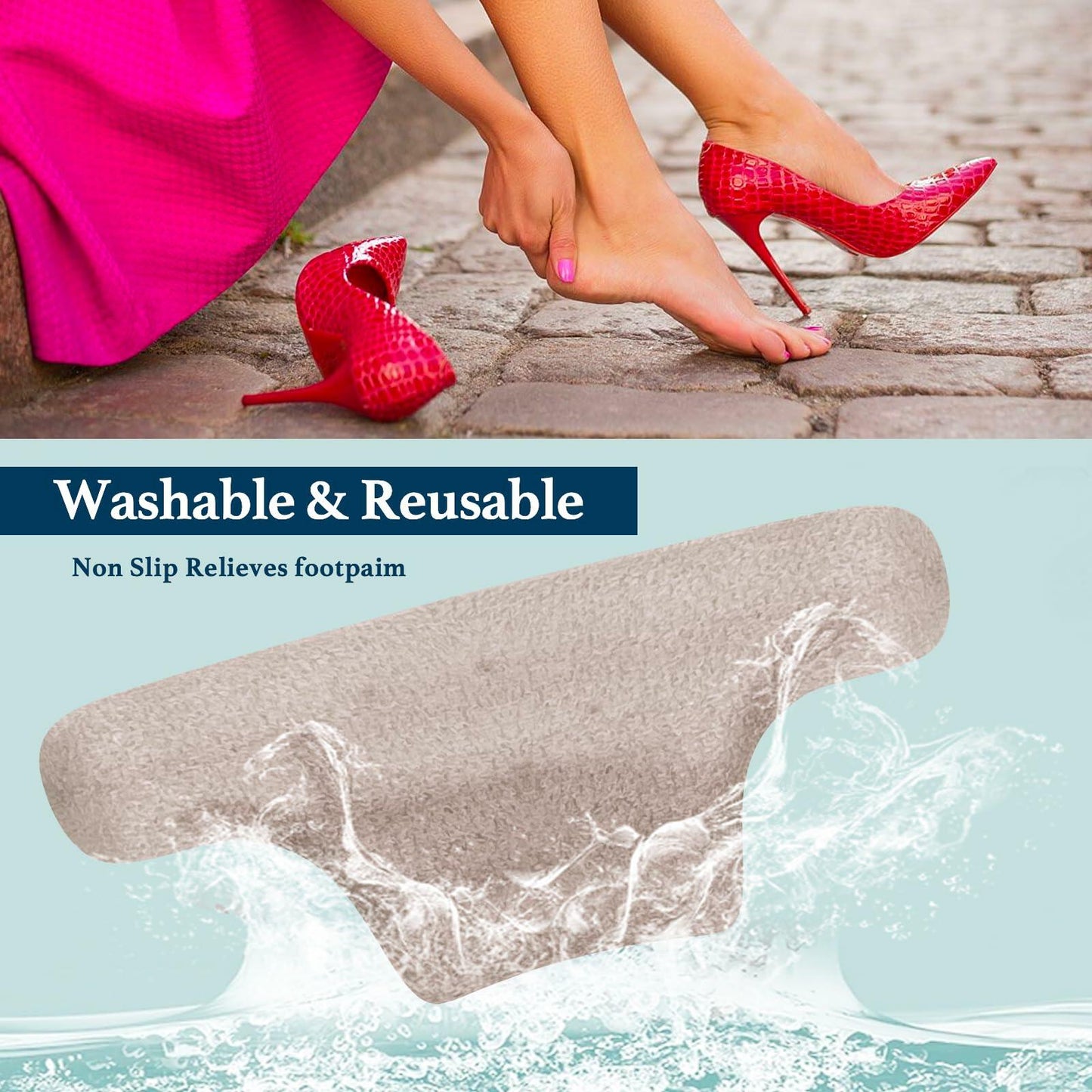 mickee Gel Heel Cushion Pads Inserts for Men Women One Size Shoes 3 Pairs