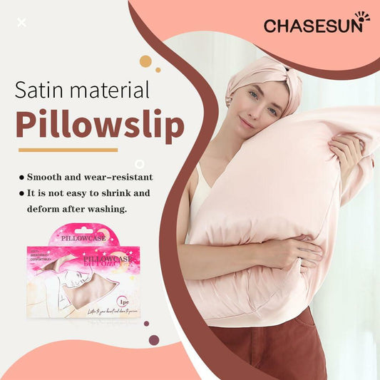 CHASESUN Silky Satin Pillowcase Envelope Closure Anti Wrinkle Champagne 29x20