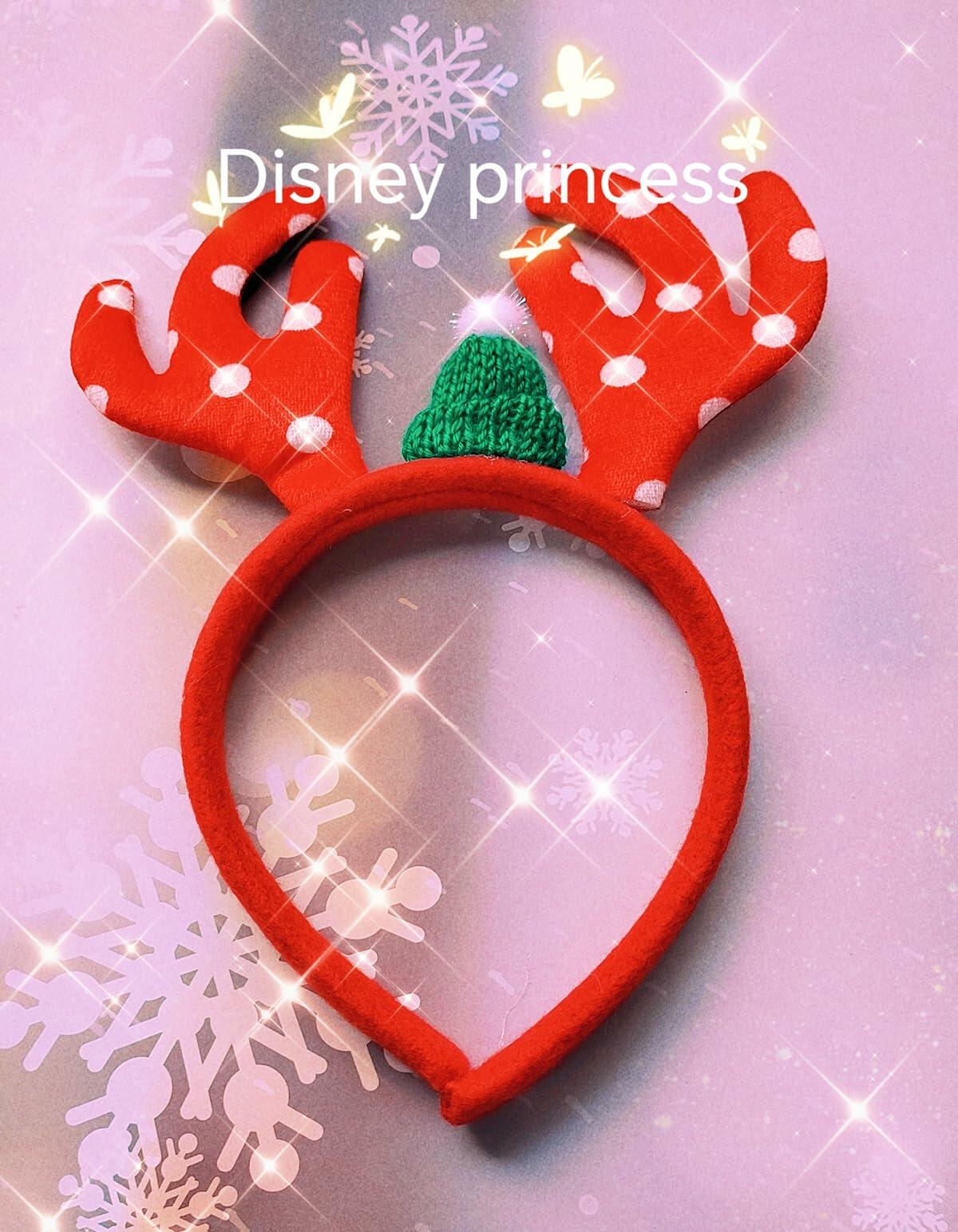 QUNQINLI Christmas Deer Antlers Headband Plush Red Style F 1PCS