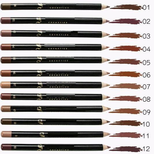 MAEPEOR Nude Lip Liner Set 12 Colors Matte Waterproof Long Lasting 1.06oz