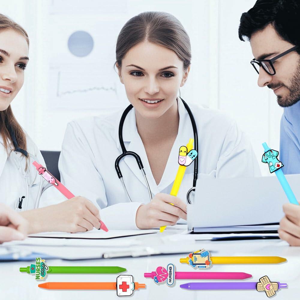 BAISDY 10pcs Nurse Pens Cute Nursing Student Essentials Black Ink