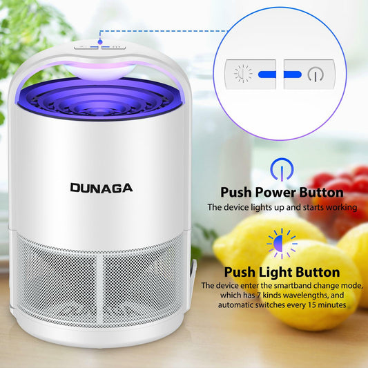 DUNAGA Fly Traps Indoor with 10 Sticky Glue Boards White Bug Zapper