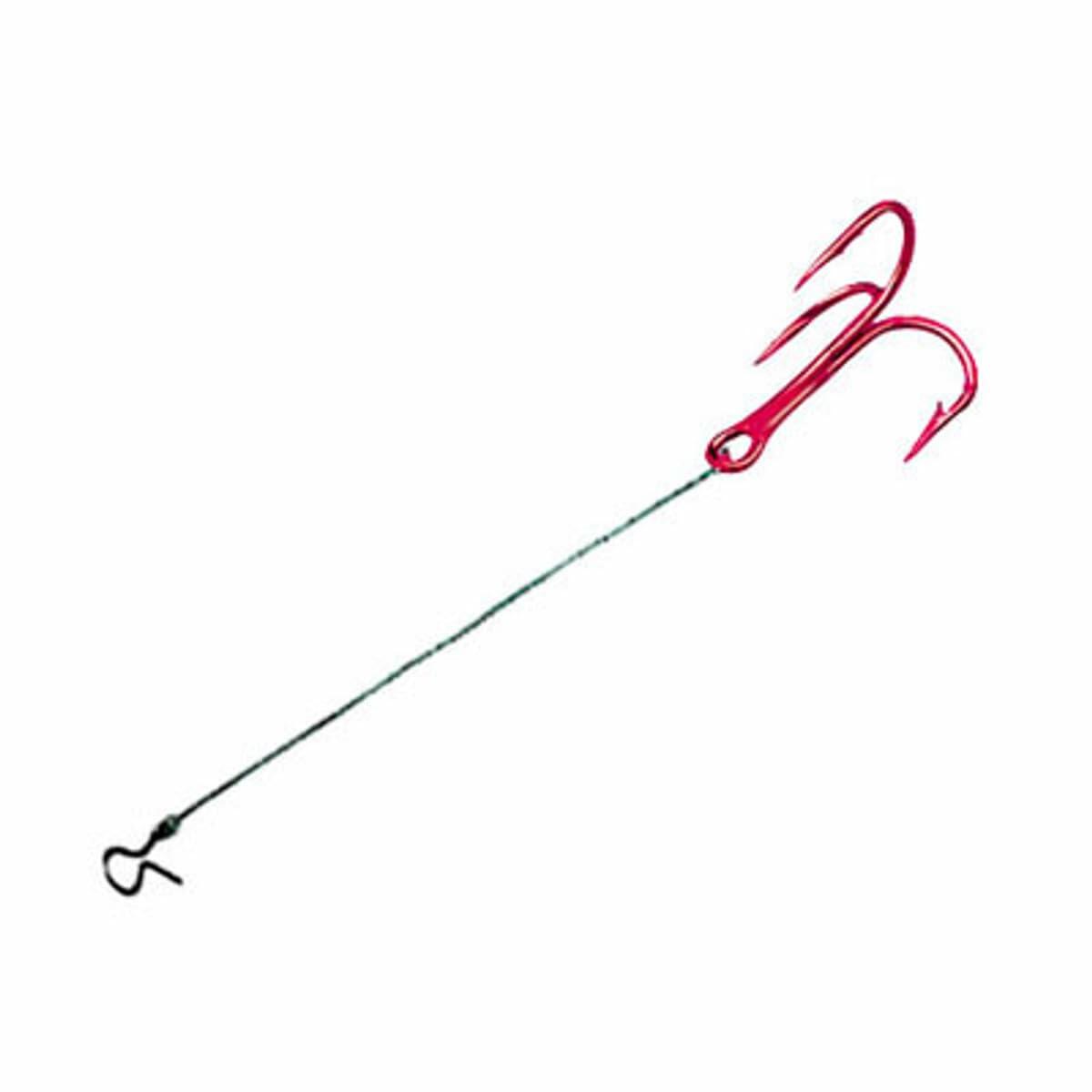 NORTHLAND TACKLE STING'R Treble Hook Braid 2" Red 3 Pack