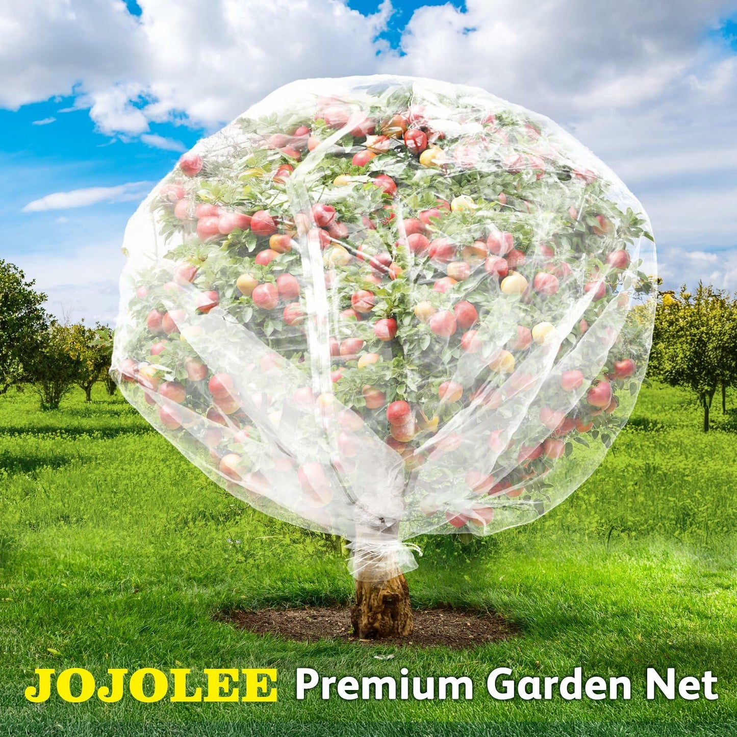 JOJOLEE Fruit Tree Netting Garden Protection 7.8x7.8FT White 2Pcs
